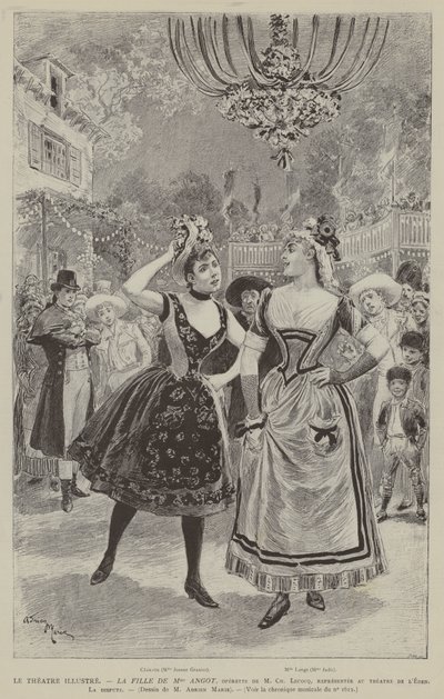 Theatre Illustrated, The Daughter of Mme Angot, operetta by M Ch Lecocq, performed at the Eden Theatre, The Dispute by French School