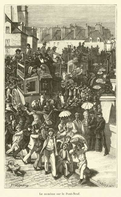 The Parade on the Pont-Neuf by French School