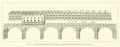 The Pont Notre-Dame by Jean Joconde, facsimile of an unfinished plate by Du Cerceau by French School