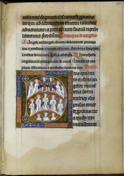 Suffrage to angels, folio from the Psalter-Hours of Isabelle of France, c.1265-70 by French School