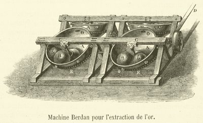 Berdan Machine for Gold Extraction (engraving) by French School