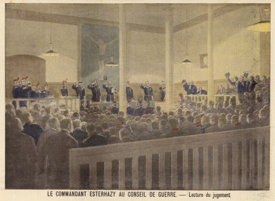 Major Esterhazy before the military court by French School