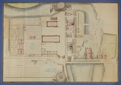 Map of the royal forge and the new projects of Ruelle, near Angouleme by French School