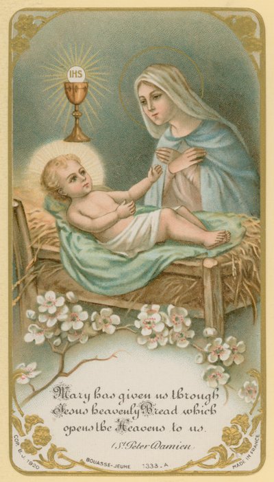 Mary Has Given Us Through Jesus Heavenly Bread Which Opens the Heavens to Us by French School