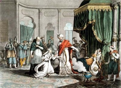 Mathilda asking Saladin for the body of Malek-Adhel by French School