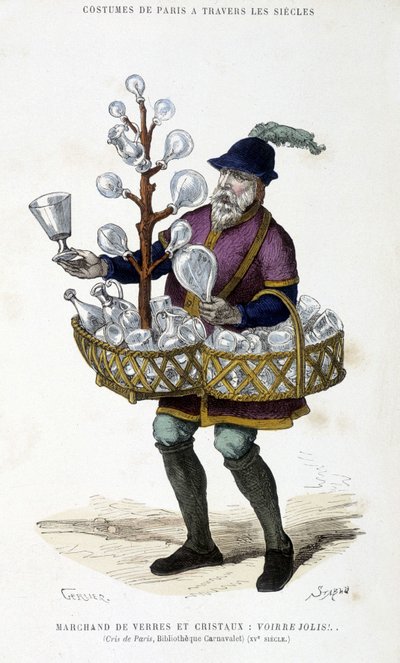Merchant of glasses and crystals in the 15th century, from 