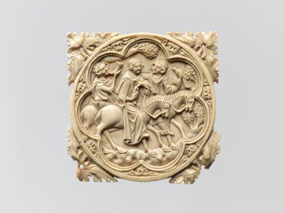 Mirror Case with a Falconing Party (1330-60) by French School