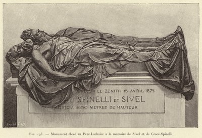 Monument Erected at Père-Lachaise in Memory of Sivel and Croce-Spinelli (engraving) by French School