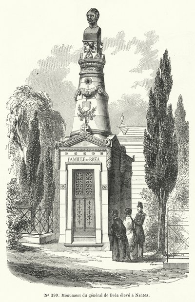 Monument in Nantes to French General Jean Baptiste Fidele Brea, Executed by Revolutionaries During the June Days Uprising in Paris in 1848 by French School