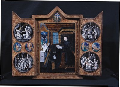 Mourning Cabinet with Scenes of the Life of Christ and Attributes of Henri II (1519-59) and Catherine de Medici (1519-89) by French School