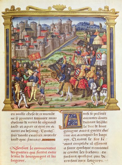 War between Charles the Bold, Duke of Burgundy and Liege, from the Memoirs of Philippe of Commines by French School