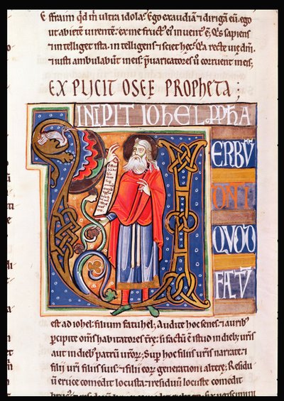 Historiated initial U depicting Joel, from the Souvigny Bible by French School