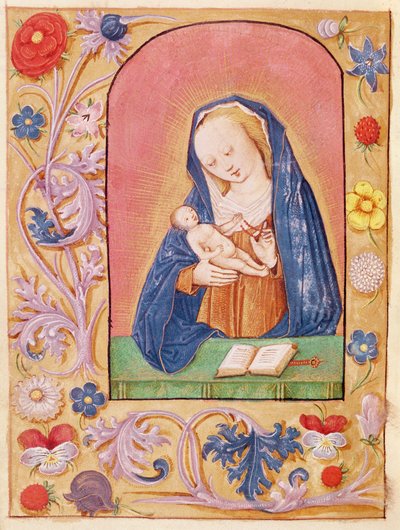 The Virgin and Child Playing with a Rosary, from a Book of Hours by French School