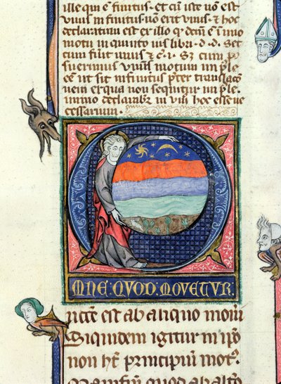 Christ Holding a Globe with the Four Elements, from the Physics by Aristotle by French School