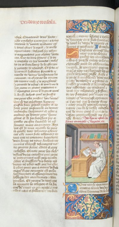 A Carthusian Monk Writing a Manuscript (detail) by French School