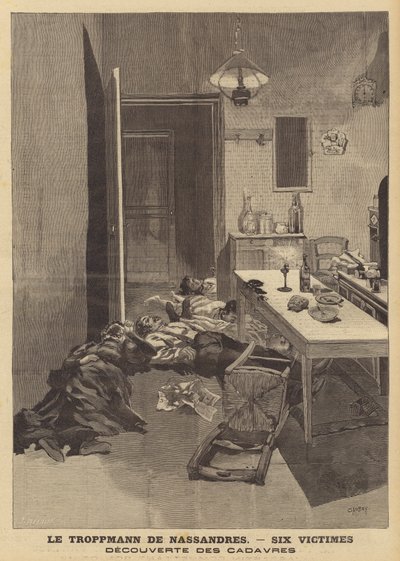 Murder of a family of six at Nassandres by a killer named Caillard by French School