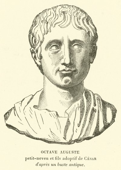 Octavian Augustus, great-nephew and adopted son and heir of Julius Caesar by French School