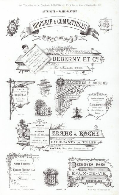 Page from Vignettes Typographiques by French School