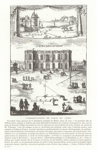 Paris Observatory in 1700 by French School