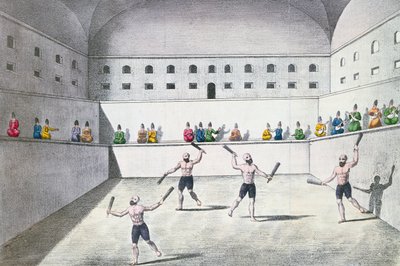 Persian Athletes Exercising in a Gymnasium, c.1820 by French School