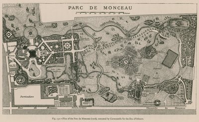 Plan of the Parc de Monceau (1718) (executed by Carmontelle for the Duke of Orleans) by French School