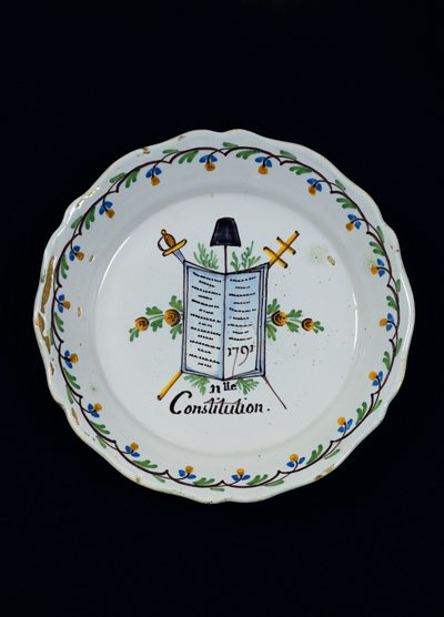 Plate Adorned with the Book of the Constitution, Associated with the Three Orders by French School