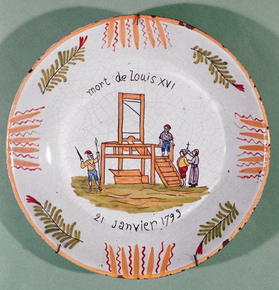 Plate with French Revolutionary motif commemorating the execution of Louis XVI on 21 January, 1793 by French School