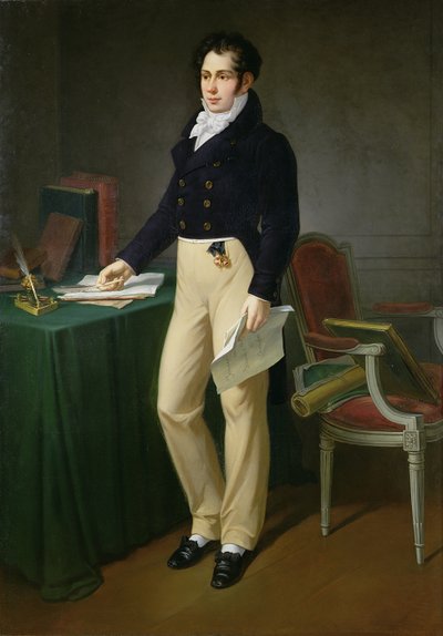 Portrait of a young man holding the Journal des Sourds-Muets et Aveugles by French School