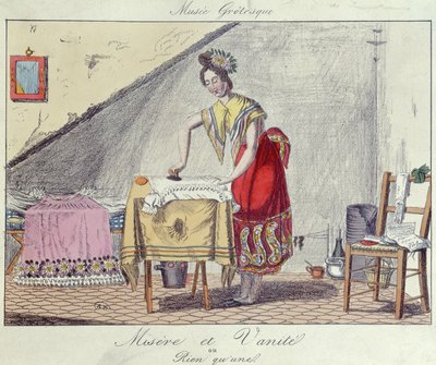 Poverty and Vanity, from the Musee Grotesque series, c.1820-30 by French School