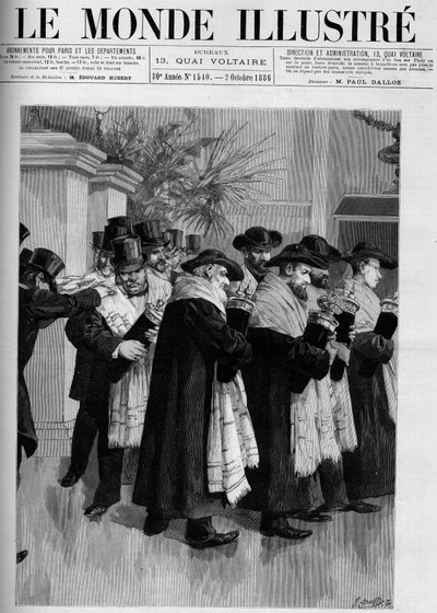 Procession for the inauguration of the new Israeli temple in Versailles. Engraving in 