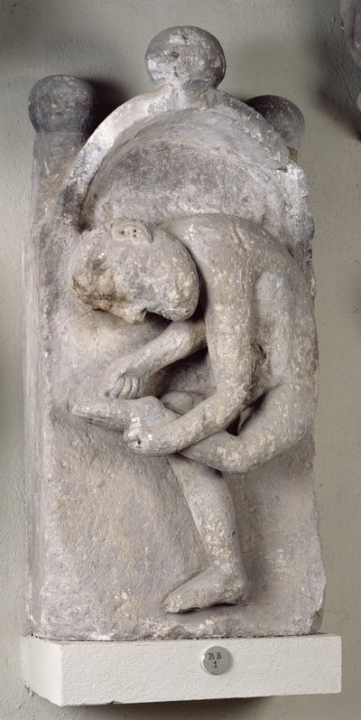 Relief depicting a man removing a thorn from his foot by French School