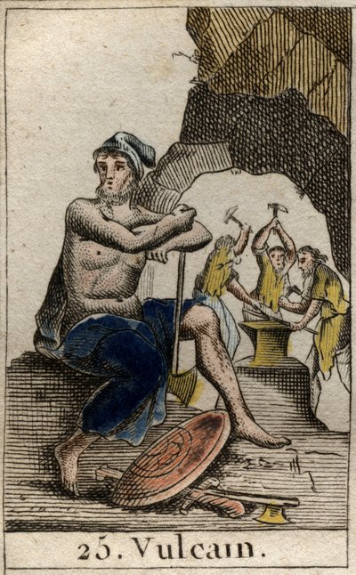 Representation of Vulcan, god of fire, forge and volcanoes. From 