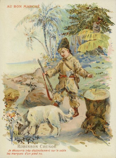 Robinson Crusoe with Dog by French School