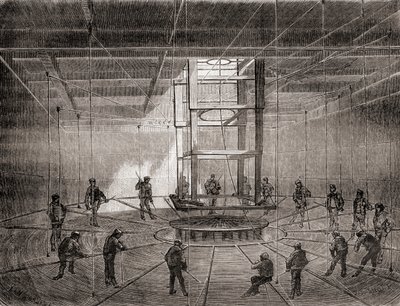Sailors and Workers Coiling the Transatlantic Telegraph Cable in the Bilge Tanks of the S.S. Great Eastern by French School