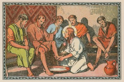 Scene from the Life of Jesus (coloured engraving) by French School