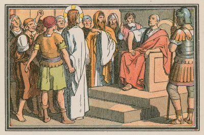Scene from the Life of Jesus (coloured engraving) by French School