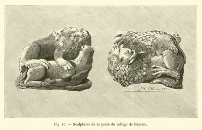 Sculptures of the Bayeux College Gate by French School