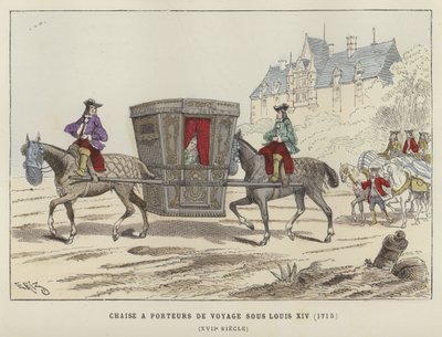 Sedan Chair Carried by Horses, Reign of Louis XIV of France, 1715 by French School
