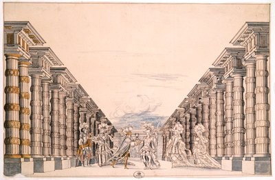 Set Design for an Unidentified Play, from Menus Plaisirs du Roi by French School