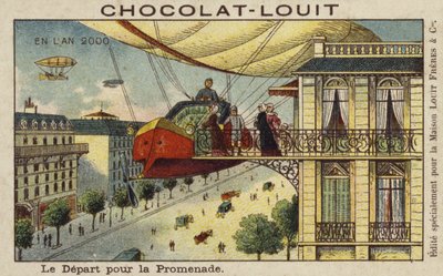 Setting Off on an Airship Ride in the Year 2000 by French School