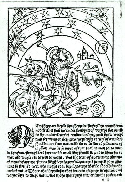 Shepherd under Sun, Moon and Stars, from a Shepherd