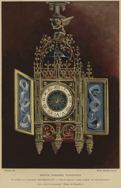 Small Hanging Clock by French School