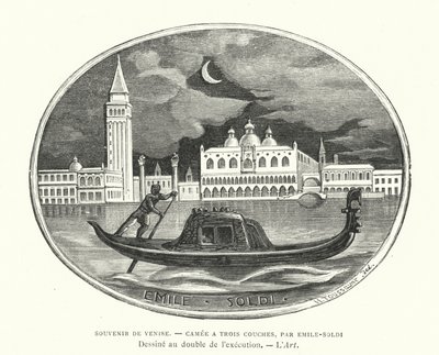 Souvenir of Venice, cameo designed by French sculptor Emile Soldi by French School