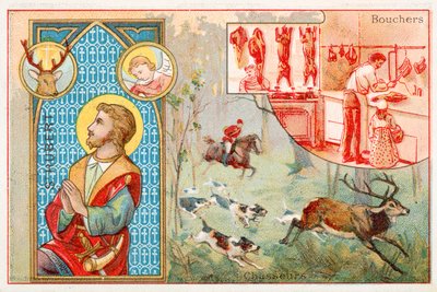 St Hubert, patron saint of hunters by French School