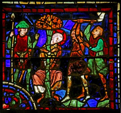 St. Martin Tied to a Tree, Scene from the Life of St. Martin, Chartres Cathedral by French School