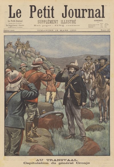 Surrender of General Cronje to the British after the Battle of Paardeberg by French School