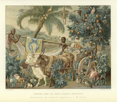 Tapestry depicting an Indian scene by French School
