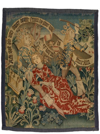Tapestry depicting two scenes from Der Busant 