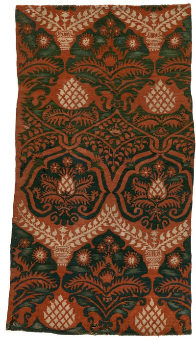 Tapestry Fragment of Damask Patterned Tapestry, French or German, Made 16th Century by French School