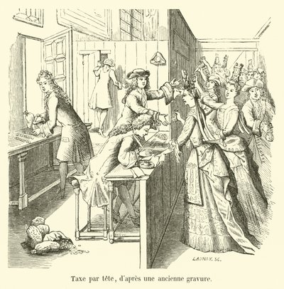 Head tax, after an old engraving by French School